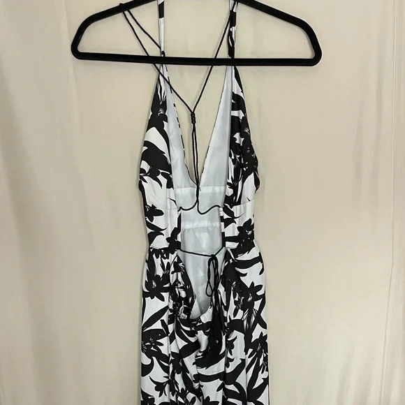 Bb Dakota Larissa lotus printed beaded tie back maxi dress GUC size Small - Picture 5 of 7